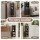 Artiss 2X Bathroom Storage Cabinet Floor Organiser 20x20x84cm Slim Adjustable Black with Arched Door