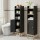 Artiss 2X Bathroom Storage Cabinet Floor Organiser 20x20x84cm Slim Adjustable Black with Arched Door