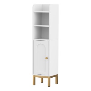 Artiss Ultra-Slim Bathroom Storage Cabinet: 20x20x84cm, White MDF, Adjustable Shelf, Anti-Tip Kit, Tool-Free Assembly