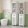 Artiss Bathroom Cabinet Storage X2 White Rattan 161cm Tall Slim Unit with Drawer Shelves 2 Pack (White)