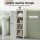 Artiss Slim 2-Tier Bathroom Storage Cabinet White with Adjustable Shelves Arched Doors 25x20x75cm Anti-Tip
