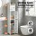 Artiss 3-Tier Slim Bathroom Storage Cabinet White with Toilet Paper Holder Adjustable Shelf and Louver Door