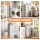 Artiss 2 Slim 3-Tier Bathroom Storage Cabinets White MDF with Toilet Paper Holder Adjustable Shelf Anti-Tip