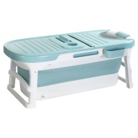 Weisshorn Foldable Bathtub Portable Spa with Cover, PP+TPR Material, 136x62cm, Extra-Large Capacity, Indoor/Outdoor Use