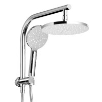 Cefito 9" Rain Shower Head Set with 3-Pattern Handheld, Solid Brass Chrome Finish, 1.5m Hose, 5-Year Warranty