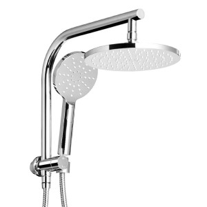 Cefito 9" Rain Shower Head Set with 3-Pattern Handheld, Solid Brass Chrome Finish, 1.5m Hose, 5-Year Warranty