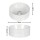 Cefito Ribbed Ceramic Basin Round 36cm Vessel Sink High-Gloss White Durable Above-Counter Ceramic Sink