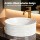 Cefito Ribbed Ceramic Basin Round 36cm Vessel Sink High-Gloss White Durable Above-Counter Ceramic Sink