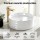 Cefito Ribbed Ceramic Basin Round 36cm Vessel Sink High-Gloss White Durable Above-Counter Ceramic Sink