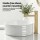 Cefito Ribbed Ceramic Basin Round 36cm Vessel Sink High-Gloss White Durable Above-Counter Ceramic Sink