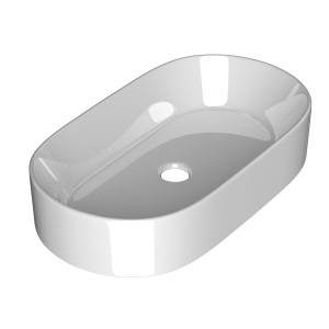 Cefito Bathroom Vanity Sink, Nano-Glazed Ceramic, 52x31cm, White, Modern Round Basin, Durable & Hygienic Design