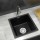 Cefito 38x38cm Black Granite Kitchen Sink - Durable Single Bowl, Heat & Scratch Resistant with R15 Corners & Strainer