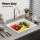 Cefito 38x38cm White Granite Kitchen Sink - Durable Single Bowl, Heat & Scratch Resistant, Easy Clean R15 Corners