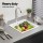 Cefito 45x45cm White Granite Kitchen Sink - Single Bowl, Heat & Scratch Resistant, Food Grade Material, 10-year warranty