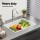 Cefito 70x45cm White Granite Kitchen Sink, Single Bowl – Durable, Heat & Scratch Resistant, 10-year warranty, Easy Clean