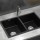 Cefito Granite Kitchen Sink 77x45cm Double Bowl Black - Heat & Scratch Resistant, 10-year warranty, Food-Safe Material