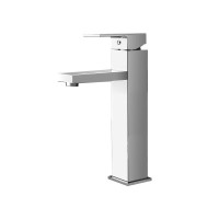 Cefito Chrome Bathroom Basin Mixer Tap - Tall Square Faucet, Drip-Free Ceramic Cartridge, WELS 5-Star, 315mm x 115mm