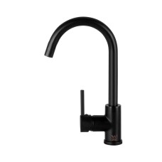 Cefito Kitchen Mixer Tap, Brass and ABS Plastic, 32.5cm x 17.9cm, Matte Black, 360° Swivel, Drip-Free,