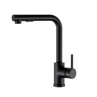 Cefito Black Kitchen Mixer Tap: 2-Mode Pull-Out, Brass/ABS, 360° Swivel, WELS 6 Star, 35-38