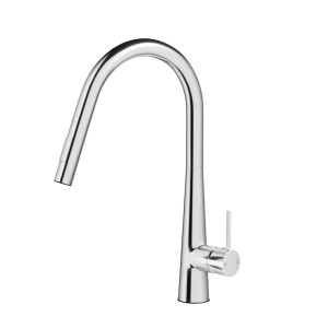 Kitchen Mixer Tap Pull Out Swivel 2 Mode Chrome 304 Stainless Steel Brass ABS 35mm Cartridge WELS 5 Star 40x28cm