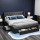 Artiss Mila King Bed Frame Charcoal Upholstered Faux Linen Tufted Headboard with 4 Drawers Storage Organiser