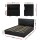 Artiss RGB LED Double Bed Frame & Bedside Table Set - 16 Colour Mood Lighting, PVC Leather, Gas-Lift, Storage, Black
