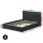 Artiss Cole Queen Size Bed Frame with LED Lights, Black PVC Leather, Gas Lift Storage, Steel & Wood Construction