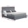 Artiss Cole Queen Bed Frame with LED Lights, Gas Lift Storage, Faux Linen Upholstery, Grey, Easy Assembly