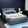 Artiss Queen Size Bed Frame with Gas Lift Storage, Grey Faux Linen, Tufted Headboard, High Density Foam Padding