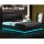 Artiss Double Bed Frame Black PVC Leather with Gas Lift Storage, LED Headboard, 16 Colours, Lumi Series