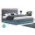 Artiss Lumi Queen Size Bed Frame Gas Lift Storage Grey LED Lights 16 Colours Faux Linen Upholstered Fabric