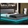 Artiss Lumi Queen Size Bed Frame Gas Lift Storage Grey LED Lights 16 Colours Faux Linen Upholstered Fabric