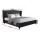 Artiss Pier Queen Bed Frame - Charcoal Linen, Tufted Wing Headboard, Steel & Wood Construction, French Provincial Style