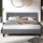 Artiss Vanke Queen Size Bed Frame - Grey Faux Linen, Solid Wood Slats, Tufted Headboard, Metal Legs, 217x160x88cm