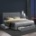 Artiss Avio Bed Frame King Size Grey with 4 Storage Drawers, Tufted Headboard, Linen Fabric, Steel Frame, 216cm