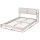 Artiss Queen Bed Frame Beige White with RGB LED Lights, Adjustable Headboard, Floating Design, Timber Steel, 300kg