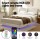 Artiss Queen Bed Frame Beige White with RGB LED Lights, Adjustable Headboard, Floating Design, Timber Steel, 300kg