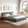 Artiss HAVEN Double Bed Frame Plush Velvet Headboard Low Platform Base Grey 139x190cm Inner Size 151x204cm