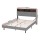 Artiss Queen Bed Frame Grey Faux Linen with LED Lights, Storage Headboard, Hidden Box, Timber Steel Base