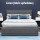 Artiss Tiyo Queen Size Bed Frame Gas Lift Storage Upholstered Faux Linen Grey Tufted Headboard Wooden Slats