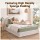 Artiss Double Boucle Fabric Compression Bed Frame with Headboard No Assembly Vacuum Compressed Teddy Velvet