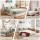 Artiss Double Boucle Fabric Vacuum Compressed Bed Frame with Foam Base and Removable Cover 155x196cm
