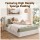 Artiss Queen Boucle Fabric Vacuum Compressed No Assembly Bed Frame with Foam Headboard 170x212cm Washable Cover