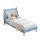 Artiss Kids King Single Upholstered Bear Bed Frame Blue White 180kg Capacity Child Safe Padding 118x213x107cm