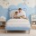 Artiss Kids King Single Upholstered Bear Bed Frame Blue White 180kg Capacity Child Safe Padding 118x213x107cm