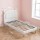 Artiss Kids AU King Single Upholstered Bed Frame Bear Ear Headboard Beige White Child Safe PVC Leather