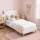 Artiss Kids AU King Single Upholstered Bed Frame Bear Ear Headboard Beige White Child Safe PVC Leather