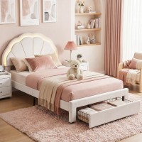 Artiss King Single Velvet Upholstered Bed Frame with LED Headboard and Underbed Drawer Storage 125x215cm