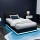 Artiss LUMI King Single Bed Frame Gas Lift Storage LED Lights PVC Leather Black Padded Headboard 16 Colours