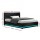Artiss LUMI King Single Bed Frame Gas Lift Storage LED Lights PVC Leather Black Padded Headboard 16 Colours